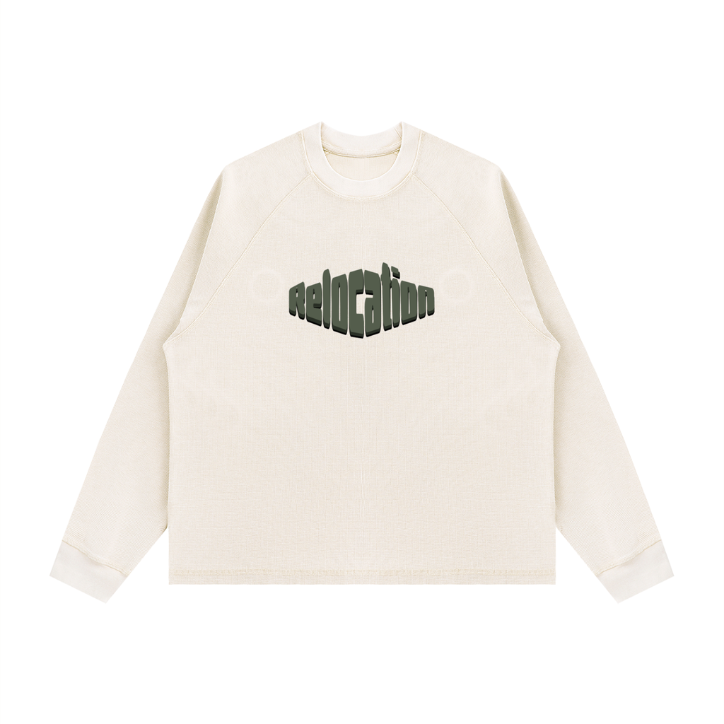 Relocation Boxy Waffle Long-Sleeve T-Shirt